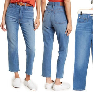 Madewell Perfect Vintage Crop Jean in Cartigan Wash Mid Wash Color Distressed 26